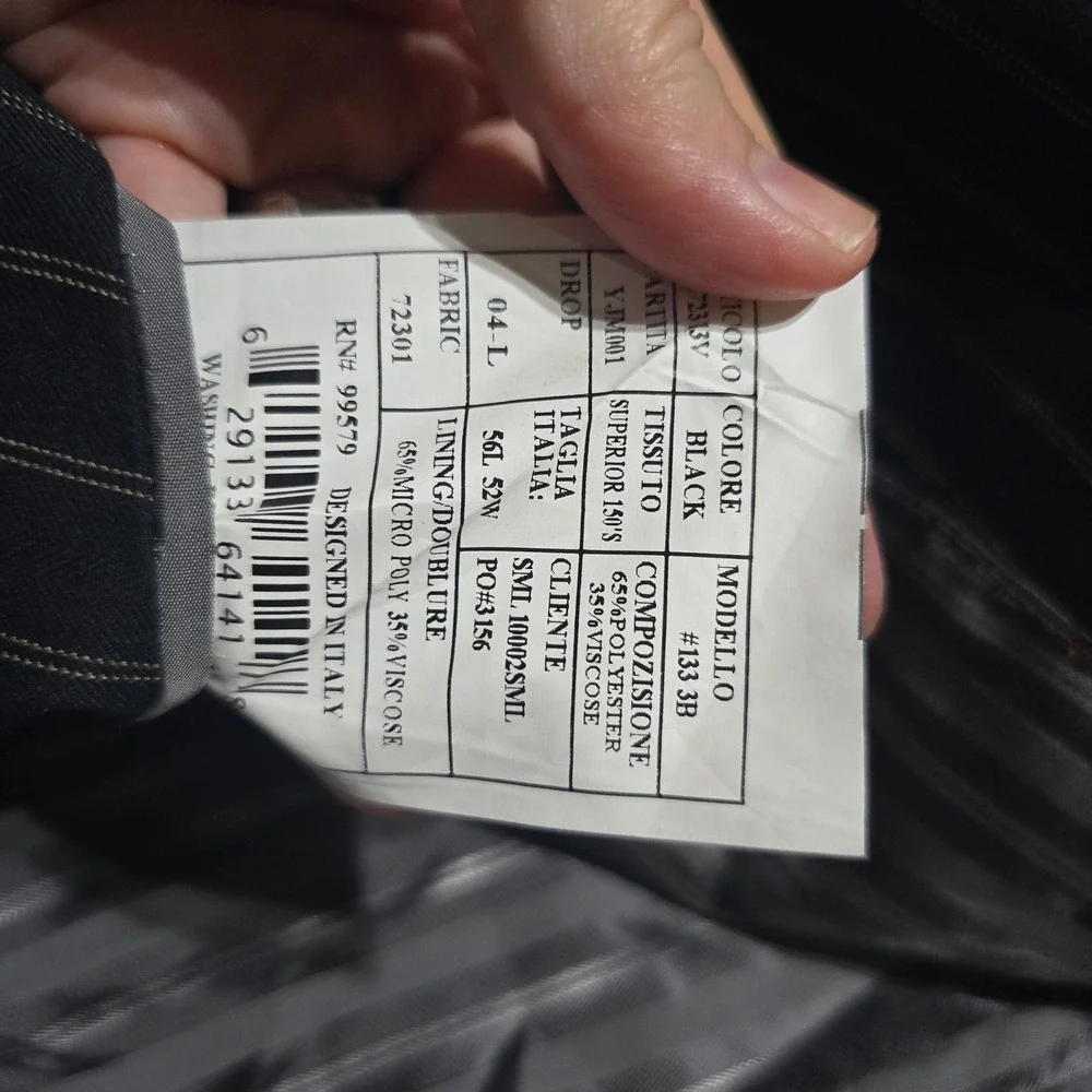 Caravelli Fusion 3 Piece Suit Mens jacket 56L 52x28 pants Vest pinstripe